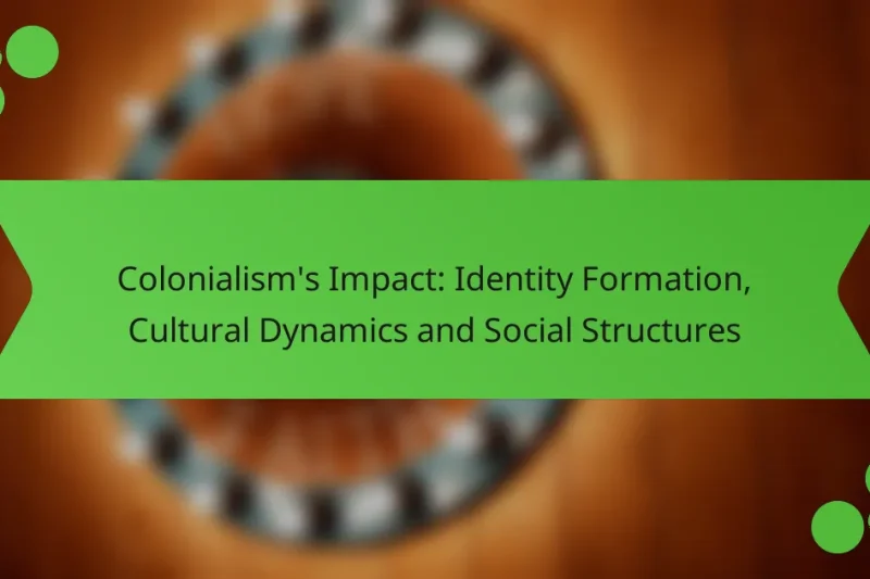 El Impacto del Colonialismo: Formación de la Identidad, Dinámicas Culturales y Estructuras Sociales